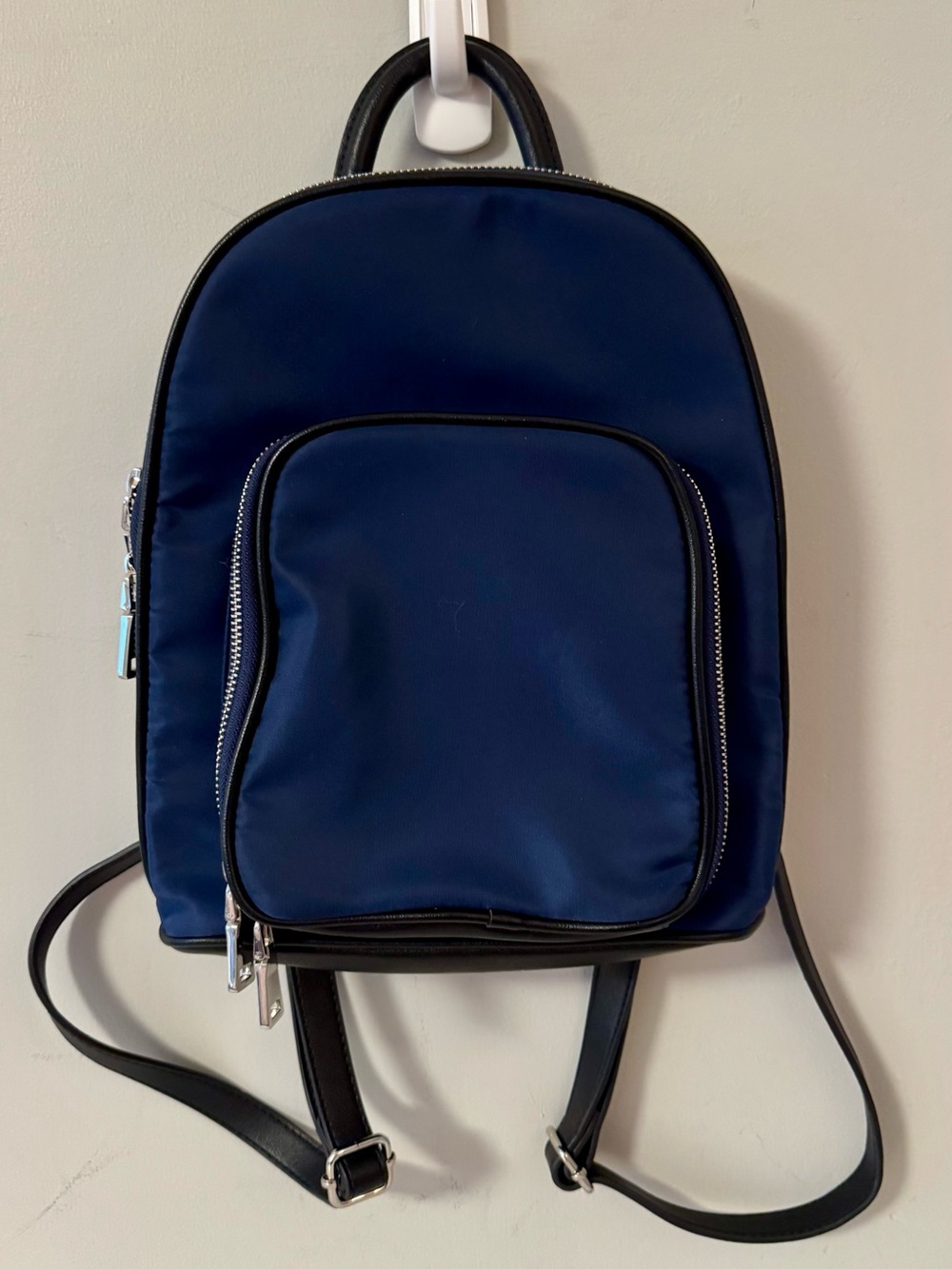 INC International Concepts Kolleene Navy Blue Nylon Silver Hardware Backpack